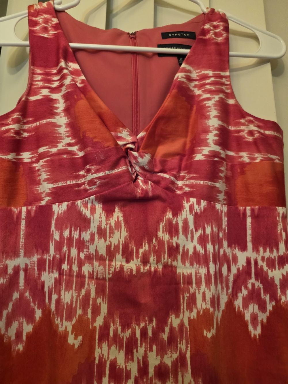 JONES NEW YORK Sleeveless Pink Patterned Business Casual Classic Dress Size 2p - Picture 2 of 9